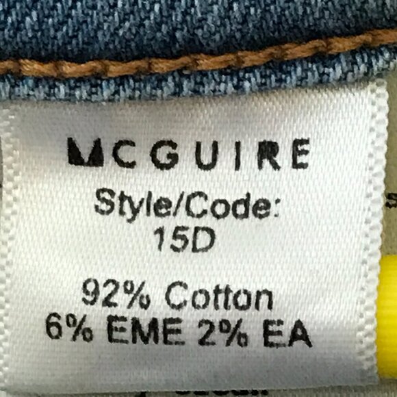 McGuire Jeans Women 26 Blue Mid Rise Distressed Ankle Zip Button Fly Medium Wash - Picture 12 of 13
